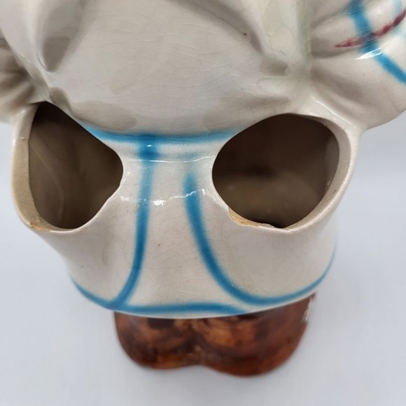 Vintage Hi Mark Chef Hand Painted Utensil Holder 4 Opening Friends 12" Tall - Picture 6 of 8